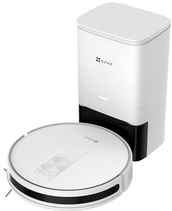 EZVIZ Robot Aspirapolvere con Base a Svuotamento Automatico Polvere, Aspirazione 2700Pa, Adatto a Tappeti, Peli Animali, 3 Modalità di Pulizia, Batteria da 190 min, Controllo Telecomando, RC3 Plus