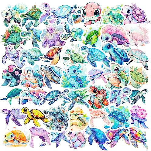 Schildkröte Aufkleber für Laptop (50 PCS),Geschenk für Kinder Jugendliche Erwachsene Jungen,Schildkröte Stickers Wasserdicht Vinyl Aufkleber für Scrapbook,Skateboard,Auto,Gepäck