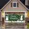 Großes Garagentor Banner Weihnachten 1,8x4m Merry Christmas Extra Großer Schneemann Weihnachtshintergrund Weihnachtsbanner Outdoor Wand Grün Kariert Dekor für Garagentor Party-Fotohintergrund