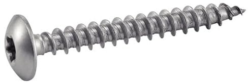 ACTON Vis à bois tête cylindrique large six lobes pour pentures - Inox A4 6x40 mm - Boîte de 100 - Vis, pointes, boulons