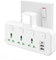 Plug Adapter Wall Socket With Nightlight,3 Way Plug Extension With 1 Type-C+2 USB Ports,Plug Adapter UK Multi Plug Adaptor with Individual Switches,Wall Plug Extender for Home, Office