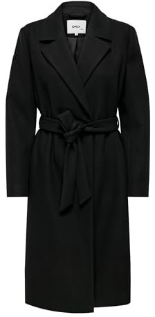 ONLY Onlalvilda Life Wrap Coat Otw Cappotto, Nero, XL Donna
