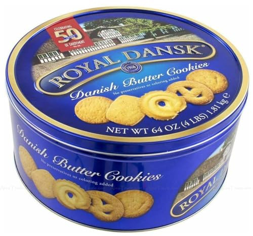 Royal Dansk Kelsen Danish Baked Pure Butter Cookies Biscuit Large Tin Pack 1.8kg