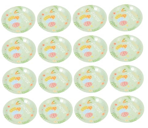CLISPEED 32 Stk Papierfach Osterhasen-pappteller Feder Pappteller Osterteller -osterplatten Ostergerichte Ostern Osterparty Osterei-platten Pappbecher Hasenteller