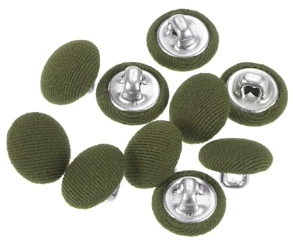 QUARKZMAN 10 Piezas de Botones de Costura Redondos de 11.5 mm Con Cubierta de Tela de 18L para Trajes, Vestidos Y Blusas, Color Verde Marino