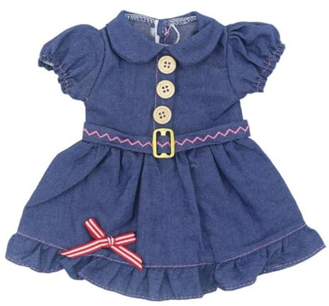 DUORUIMI Puppenkleidung Jeans Kleid Sommer Outfit für American Girl Puppe 45,7 cm