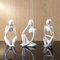 FARAMIR STORE Thinker Statues Set of 3 - White Stone Abstract Figurines Home Decor Modern Style for Office, Living Room, Bookshelf, Table Artistic Resin Decorative Statues For Shelves