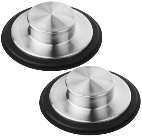 DONGKER 2 tapones de drenaje para fregadero de cocina, cubierta de obstrucción de acero inoxidable para desagüe de cocina estándar de 8 cm, HM30366-1