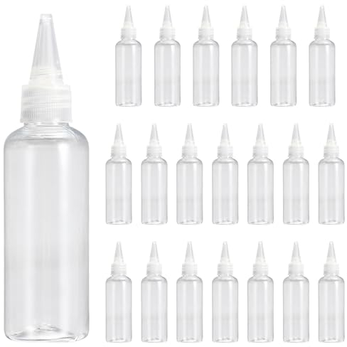 Vueinrg 12 Stück Squeeze Flasche 100ml Quetschflasche Leere Farbflaschen zum Befüllen Kunststoff Dosierflasche Saucenflasche Plastickflasche mit Spitzen Kopf Spritzflaschen Spenderflaschen