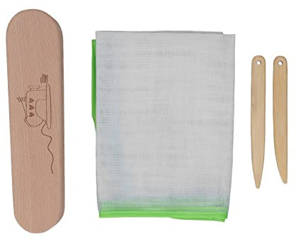 XHTLLO Juego De Claquetas De Madera A Medida con Malla Protectora para Planchado, Claquetas De Quilters De Haya Y Bambú para Resultados Bordado Y Costura, Herramienta Eficiente De Plancha