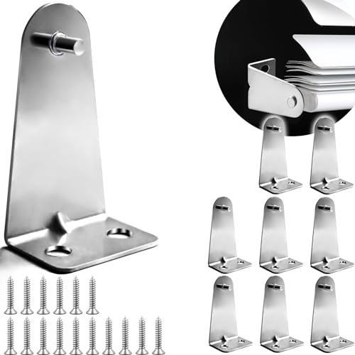 8 Stück Metall-Jalousien-Halterungen, silberfarbene Tretlager, Jalousien-Bodenschienen-Halteklammern mit Schrauben für horizontale Jalousien, Schatten, Fenster, Türen