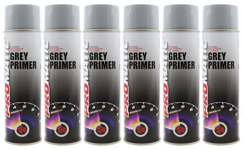PROTOUCH 6x Promatic Grey Primer Aerosol Spray, 500ml, Corrosion Prevention, Fast Drying, Optimised Gloss Finish