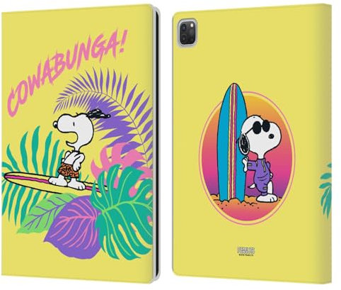 Head Case Designs Offizielle Peanuts Cowabunga! Snoopy Aloha Disco Leder-Wallet-Hülle Kompatibel mit Apple iPad Pro 13 M4 2024