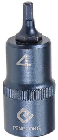 Juttzzei Hex Bit Socket, 1/2 Drive x H4 (4mm) Hex Bit Bit Socket, 4mm Allen Key Square Socket, Premium S2 Steel H4 Hex Bit with 2 Length for Torque Wrench, Ratchet Wrench