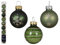 Weihnachtskugeln Glas mit Motiven 3cm 9er Set - kleine Christbaumkugeln Weihnachtsbaumkugeln für Weihnachten - Christbaumschmuck & Weihnachtsbaumschmuck Grün Mix transparent