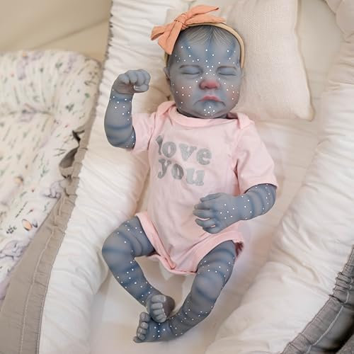 iCradle Reborn Puppen Avatar Puppe Leben Wie Baby Puppen Schließen Augen 18inch 48-cm Weiche Vinyl Realistische Neugeborene Puppen Baby Echte handgemachte Spielzeug für Kinderalter 3+