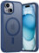 Aunote Cover per iPhone 15 6,1 Pollici Compatibile con MagSafe Custodia Antishock, Retro Opaco Resistente ai Graffi e Magnetica - Blu