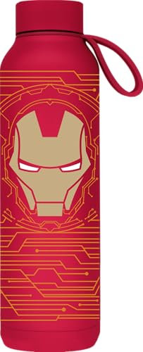 Quokka SOLID X MARVEL | BOTELLA TÉRMICA DE ACERO INOXIDABLE DOBLE PARED CON COLGADOR | IRON MAN