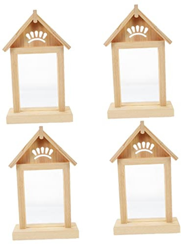 Ciieeo 4 Stück Pet Memorial Fotorahmen moderne Bilderrahmen Figuren Bilderrahmen basteln mehrere holz Kreativer Hunde- exquisiter hölzern