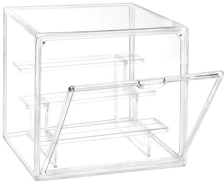 TSKDKIT Acryl Vitrine Schaukasten für Lego, Klarsicht Acryl-Schaukasten für Lego Darth Vader Helm, Staubdichte Aufbewahrungsvitrine für Actionfiguren Funko Pop Modell,36x23x27cm, mit Anzeigeständer