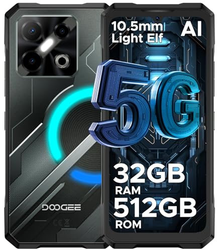 DOOGEE Blade GT Pro 5G Rugged Smartphone 2025, Dynamic Light Effects, 32GB+512GB DDR5, 6nm D7025, 120Hz&6.72 FHD+, 100MP AI Camera, 5800mAh Android Smartphone,5G Dual SIM/Face& Finger ID/NFC, Black