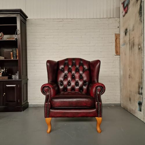 Chesterfield Classic Lord Sessel - Antik-Rot, Leder