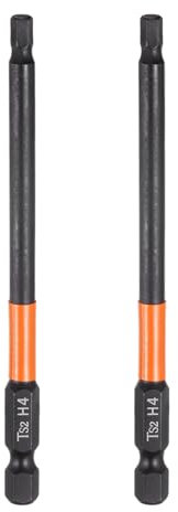 sourcing map 2pcs H4 Hex Head Drill Bit Wrench 4mm Metric Flat Tip 1/4 Hex Shank 100mm (4) Long Magnetic Black Phosphate Hexagonal Screw Driver Socket Industrial Screwdriver Power Bits