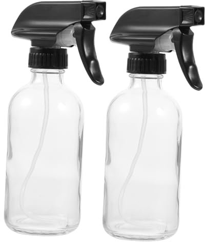CALLARON 2piezas Botellas Rociadoras De Vidrio Botella De Spray Manual Capacidad Grande Transparente