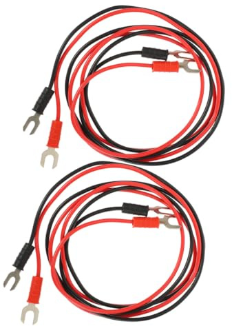 GLEAVI 4pcs U-Shaped Double-Head Phonograph Test Lead Set Copper Core PVC Connection Wire for Turntable Record Player Earth Grounding Cable