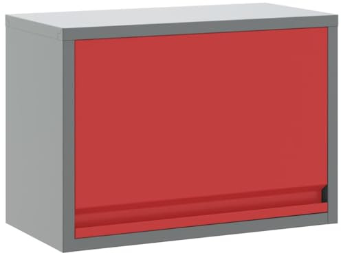 Mokuyary Armoire à outils avec stockage Rouge et Gris 50 x 25 x 35 cm, Armoire d'atelier Suspendue Étagère de Rangement pour Atelier, Garage