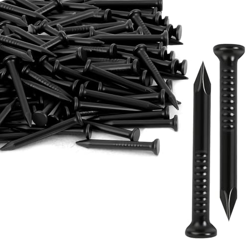 URAQT Chiodi in acciaio 20 mm, 80 Pezzi Chiodi in Acciaio Temprato, per Cemento Armato Chiodelli, Chiodis in Acciaios a Testa Piatta per Mattoni, Gesso, Legno, Fai da Te, Appendere Quadri (Nero)