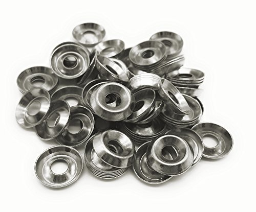 Schrauben Rosetten Unterlegscheiben 100 Stück | Ø 10mm x 3,9mm vernickelt | Zierscheiben für Linsen- und Senkkopfschrauben