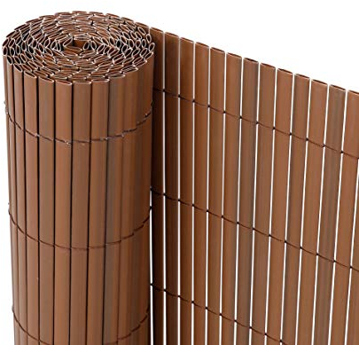 Ribelli Écran de confidentialité en PVC, Pare-Brise, Protection pour Balcon, Couleur:Brun, Longueur :4 mètres, Altitude:120 cm