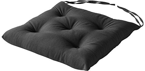 SOFTILLO Chair Cushion With Ties Seat Pad For Dining Chairs Kitchen Thick Italian Fabric Garden Tie On Square Comfortable Indoor Outdoor Seat Pad Cushion Living Room Patio Garden Office Shop Black