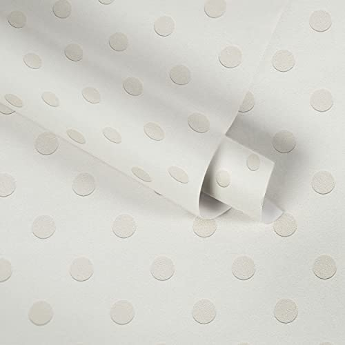 Thomas Vlies-Tapete Punkte/Dots (weiss/beige)