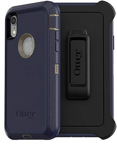 OtterBox DEFENDER SERIES SCREENLESS EDITION Case for iPhone Xr - Frustration FRĒe Packaging - DARK LAKE (CHINCHILLA/DRESS BLUES)