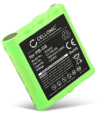 CELLONIC, Batteria per Ricetrasmettitore compatibile con Midland G8, PMR446, 456R, PB-G8, M48 Plus, M99 (4.8V, 700mAh)