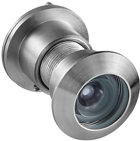 Earl Diamond - Peep Holes for Door, Solid Brass 220-Degree Door Viewer Peephole with Heavy Duty Rotating Privacy Cover for 1-21/32 to 2-1/8 Doors for Home Office Hotel, Satin Nickel