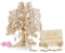 NUPTIO Alternative De Livre d'or De Mariage Unique avec des Coeurs en Bois 50pcs, Livres en Bois De Boîte De Chute De Cadre d'arbre en Bois avec Support