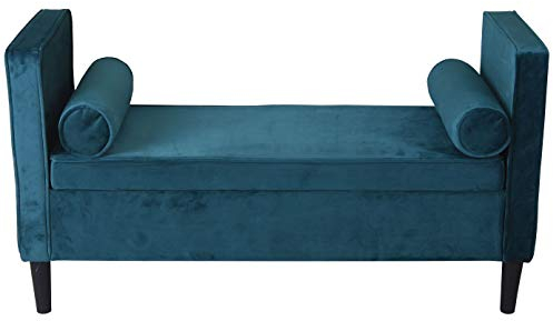 Truhenbank Sofabank Samtbank Hollywood Sitzbank & Kissen Samt Petrol fha040 Palazzo Exklusiv