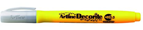 Artline 'Decorite' Yellow Marker Pen 3.0mm for Card, Glass, Metal and Plastic