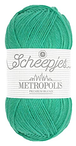 Scheepjes Metropolis 50g - 022 Pasay, Green Yarn for Knitting & Crochet