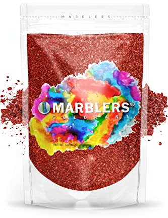MARBLERS Red Mica Powder [Ruby Pearl] 3oz (85g) | Cosmetic Grade | Epoxy Resin Pigment | Dye | Non-Toxic, Vegan, Cruelty-Free | Lip Gloss, Nails, Body Butter | Bath Bomb, Candle & Soap Making