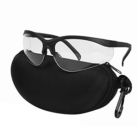 Memonotry LaneTop Schießbrille für Damen und Herren, Anti-Beschlag, ANSI Z87.1 Schutzbrille mit Hartschalenetui, UV400 Augenschutz für Schießbrille