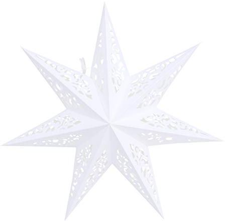 BESPORTBLE 45CM Papierstern Lampe Papier Weihnachtssterne mit Beleuchtung 3D Leuchtstern Fensterdeko Stern Weihnachten Beleuchtet Christbaumspitze für Weihnachtsbaum Deko
