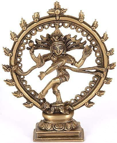 Messing Tanzender Gott Shiva Natraj Statue Idol Murti Heimdekoration, 15,2 cm, mehrfarbig