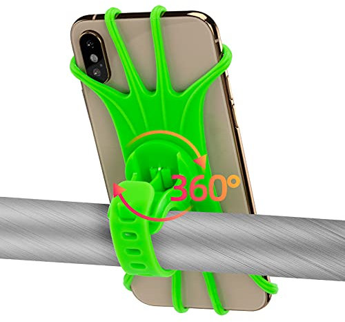 ROCKBROS Fahrrad Handyhalterung 360 Grad Drehbar für 4.0-6.8 Zoll Smartphone aus Silikon Motorrad Handyhalter Ebikes Halterung für Lenker Universal