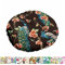 Morbuy Stuhlkissen Runde Sitzkissen Blumen Vogelserie Atmungsaktiv Baumwolle Leinen Tatami Komfortable Stühle Bodenkissen Sitzauflagen für Outdoor Garten Office Sessel (40x40cm,Pfau)
