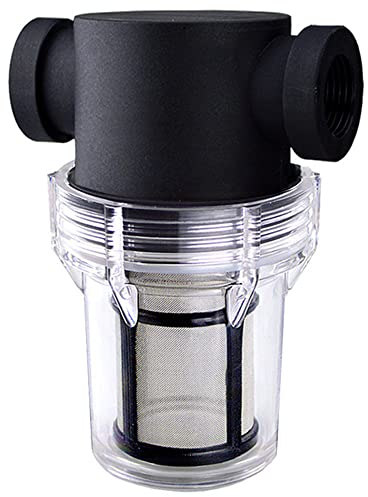 LATRAT Filtro de tubería, Material de Nailon PC, Filtro de Agua Transparente para la fijación del Filtro de Agua para la presión de la Entrada de Agua (1 Pulgada