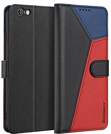 ELESNOW iPhone 6 / iPhone 6s Case - 4.7, Shockproof Cover Magnetic Flip Leather Wallet Card Holder Phone Case for iPhone 6 / 6s (Black/Red/Blue)